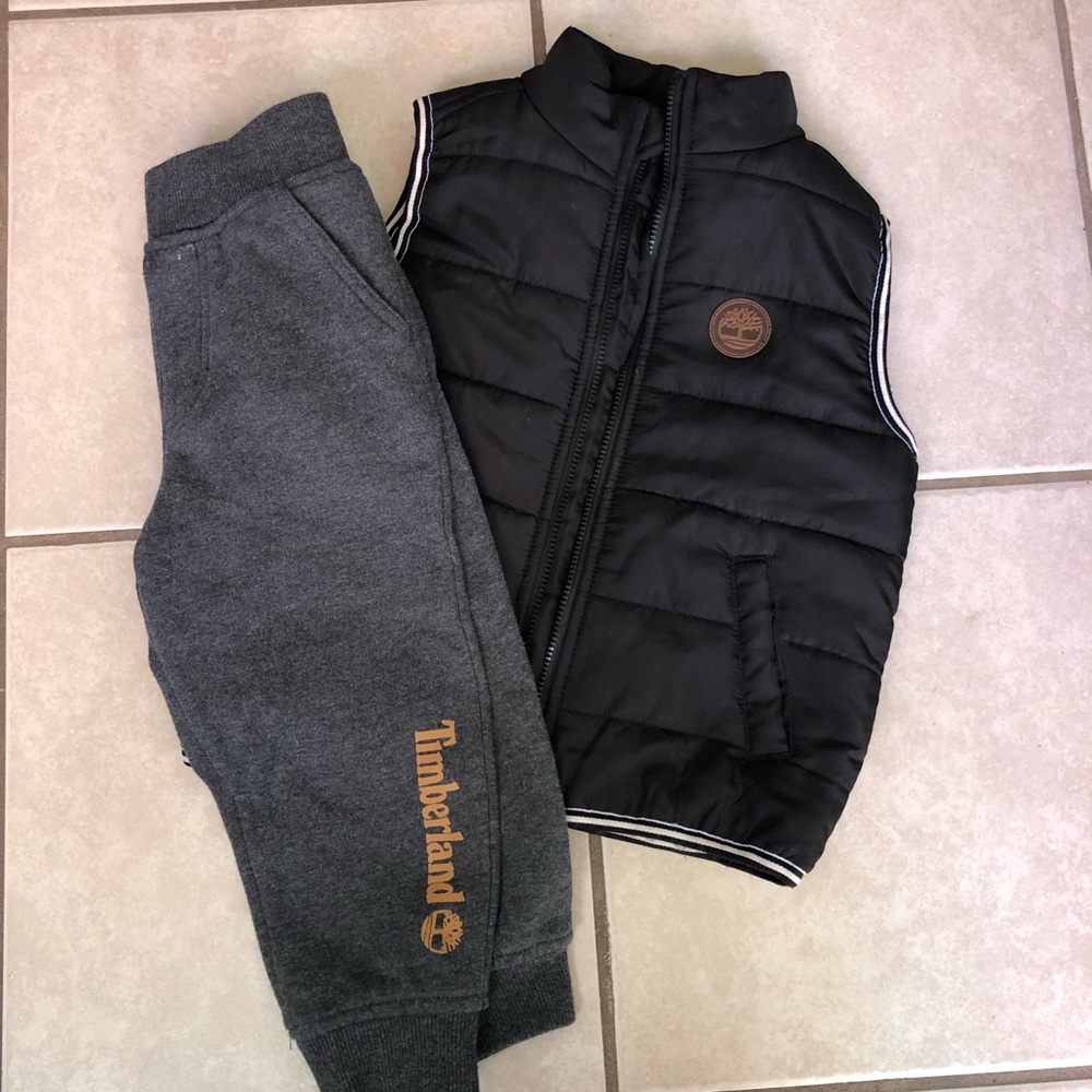 Timberland boys vest and sweat pants, 2T